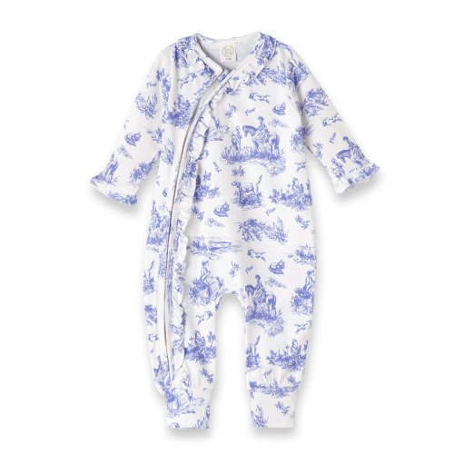 Toile de Jouy Zippered Bamboo Romper