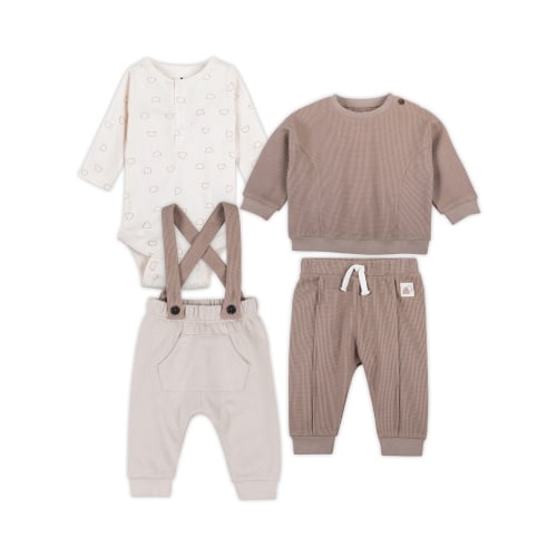 Little Star Organic Baby Boy 4Pc Mix and Match Gift Set, Size 0/3M - 18 Months