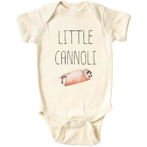 Little Cannoli Cute Baby Bodysuit Dessert Pastry Shirt Premium Custom Clothes Unisex Baby Gift for Mom Newborn