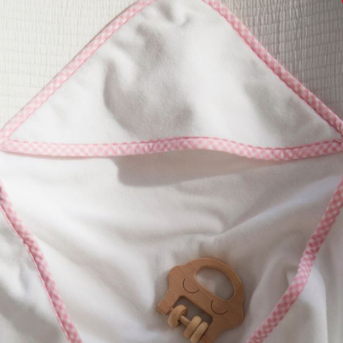 Gingham Baby Hooded Towel