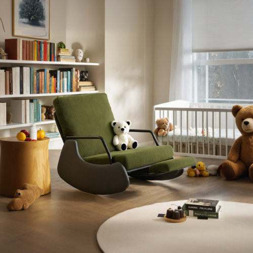 Isabelle & Max™ Rocking Recliner Chair with Footrest-Glider Rocker Chair with Retractable Footrest and Adjustable Backrest, Upholstered Rocking Chair, Modern Accent Chair for Living Room/Nursery/Bedroom | Wayfair