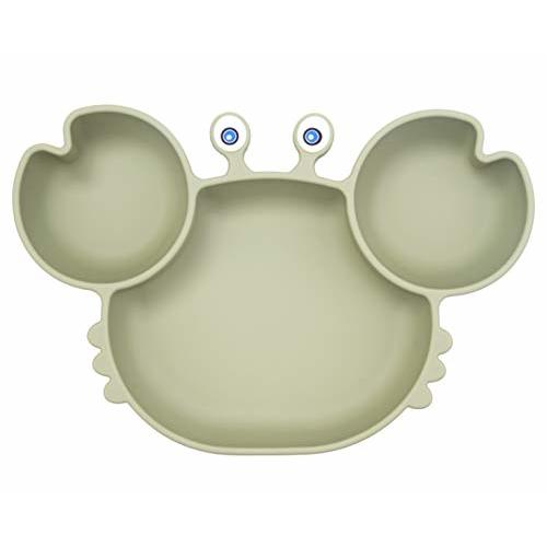 Silicone Suction Plate for Toddlers - Self Feeding Training Divided Plate Dish and Bowl for Baby and Toddler, Fits for Most Highchairs Trays, BPA Free Microwave Dishwasher Safe