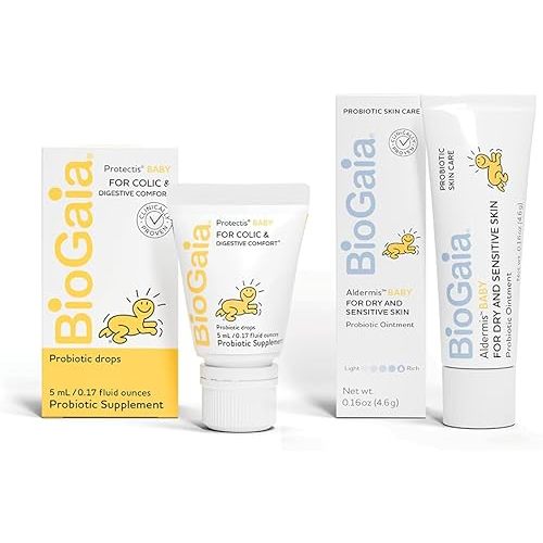 BioGaia Baby Probiotic Essentials For Digestive & Skin Health | Drops Ease Colic, Gas & Tummy Issues | Ointment Soothes & Hydrates Dry, Irritated Skin