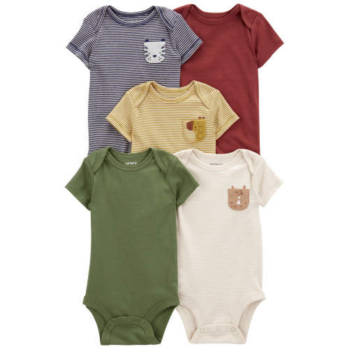 Baby 5-Pack Short-Sleeve Bodysuits - NB - Style,Multi