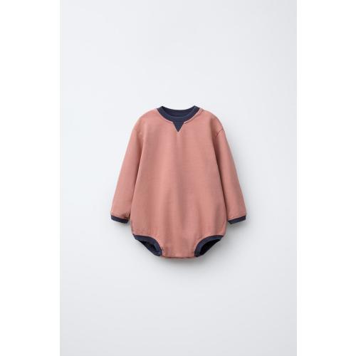 CONTRAST PLUSH BODYSUIT - Pink | ZARA United States