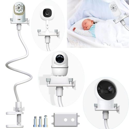 Baby Monitor Mount Baby Kamera Holder Compatible with Infant Optics DXR-8 Pro,Nanit N322NW, ANMEATE SM935E,Vava,Hellobaby,Motorola,Eufy E110 and Other Most Cameras with Base & 1/4 Screw Mount