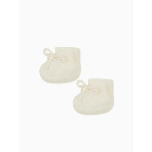Ivory Evita Cashmere Baby Booties | La Coqueta Kids US