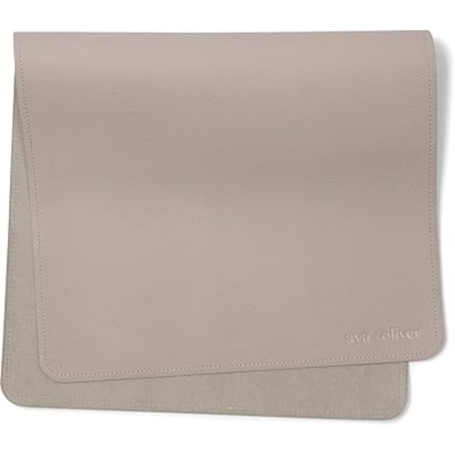 Vegan Leather Baby Changing Mat (16 X 30 in) - Multipurpose Wipeable and Portable Diaper Changing Mat - Foldable Travel Changing Mat (Grey)