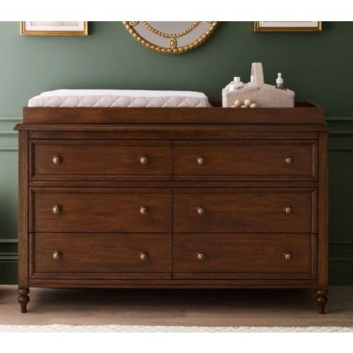 Chris Loves Julia Turned Wood 6-Drawer Dresser & Topper Set (56w x 19d")