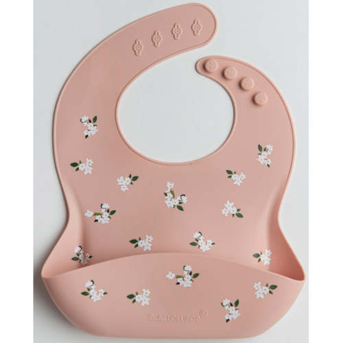 Loulou Lollipop Silicone Bib - White Flower