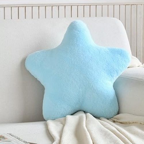 Star Plush Throw Pillow Cute Decorative Star Cushion Soft Room Decor Bolster for Bedroom Sofa Chair, 15.7in