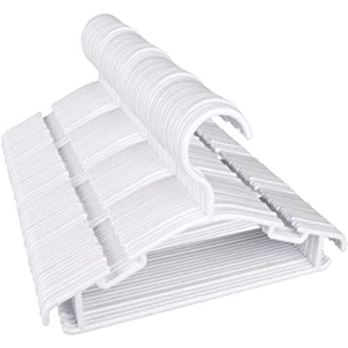 GoodtoU Kids Hangers 100 Pack Baby Hangers for Closet Toddler Hangers Plastic White Childrens Hangers Small Hangers 10.24inch