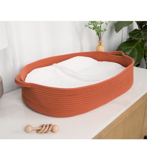 J&Joo Baby Changing Basket - Waterproof Pad Cover, Portable, Changing Table Topper, Changing Pad for Dresser, Nursery Changing Station, Baby Basket, Infant Mat, Gift for Baby Shower (Glaze)