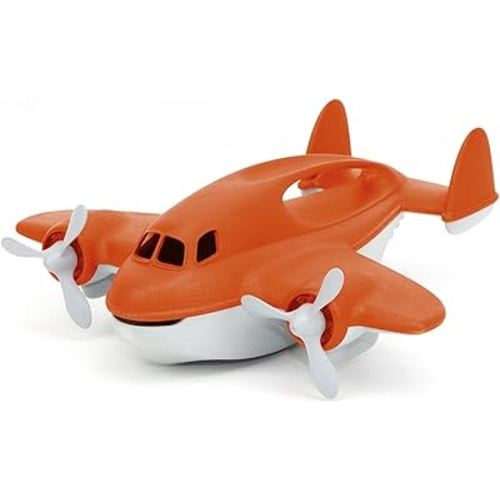 Green Toys Fire Plane - Pretend Play, Motor Skills, Kids Bath Toy Vehicle. No BPA, phthalates, PVC. Dishwasher Safe, Recycled Plastic, Made in USA.