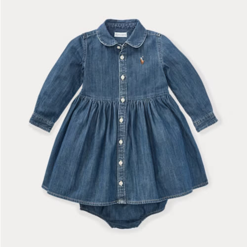 Baby Girls' Shirred Denim Shirtdress | Ralph Lauren