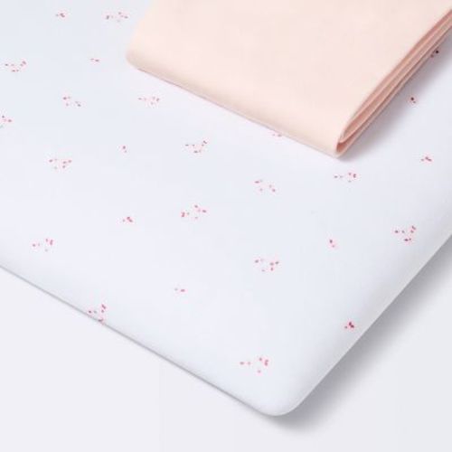 Fitted Jersey Play Yard Crib Sheet - Pink Floral - 2pk - Cloud Island™