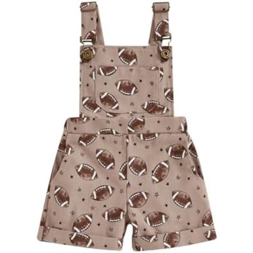 Toddler Girls Overalls Shorts Duck/Bunny/Bow Print Sleeveless Square Neck Suspender Jumpsuit: 6-12M