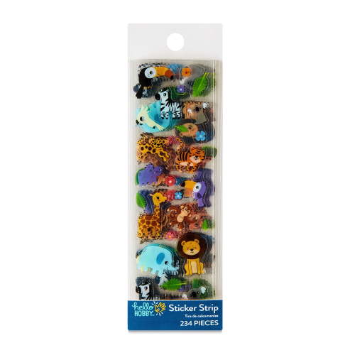 Hello Hobby Multicolor Jungle Themed Stickers, 234 Count