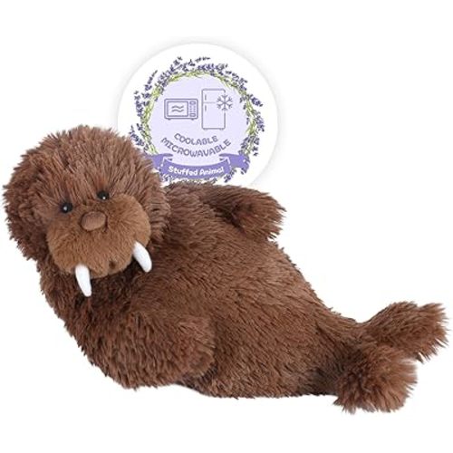 Warming Walrus Stuffed Animals, Microwavable Stuffed Animal Heating Pads for Soothing, Anxiety and Stress Relief, Cuddly Companion Plush Toys Gifts for Kids & Adults