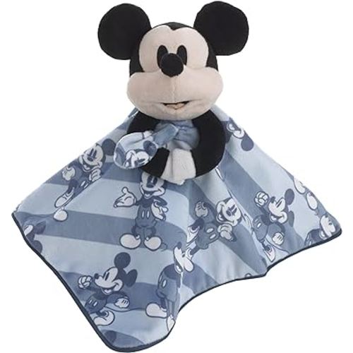 Disney Mickey Mouse Blue, White and Black Lovey Security Blanket