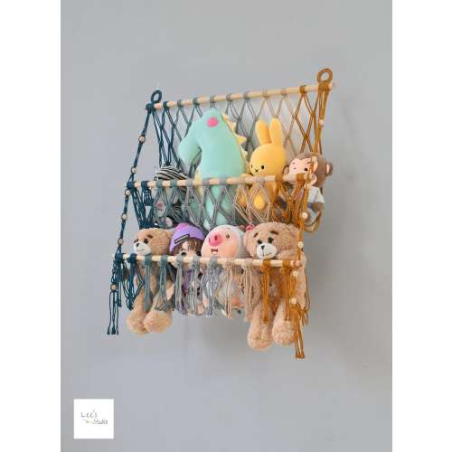 Boho Toy Storage, Boho Nursery Decor, Macrame Toy Net, Squishmallow Hammock, Stuff Animal Hammock, Nursery Wall Decor, Playroom Wall Decor