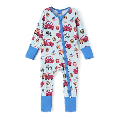 Disney Princess Stitch Marvel Baby Viscose Made from Bamboo Long Sleeve Footie Romper Zipper Sleep Outfit Newborn to Infant