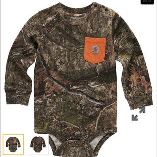Boys' Long Sleeve Mossy Oak® Camo Pocket Bodysuit (Baby) | Baby Boy (0-24M) | Carhartt