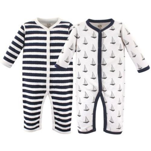 Hudson Baby Infant Boy Cotton Coveralls 2pk, Sailboat, 6-9 Months