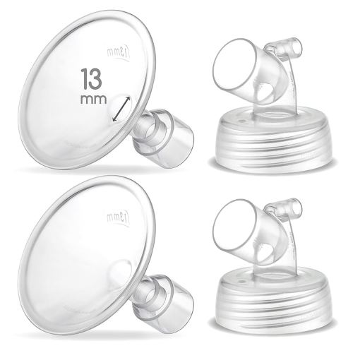 Maymom Two-Piece Wide Neck Pump Parts for Spectra S1/S2 Pumps; Incl Wide Mouth Flanges; Not Original Spectra Flange (13 mm Two Flanges)