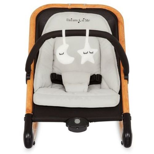 Dream On Me Rock With Me 2-in-1 Rocker And Stationary Seat, Compact Portable Infant Rocker With Removable Toy Bar Rocking Chair, Grey