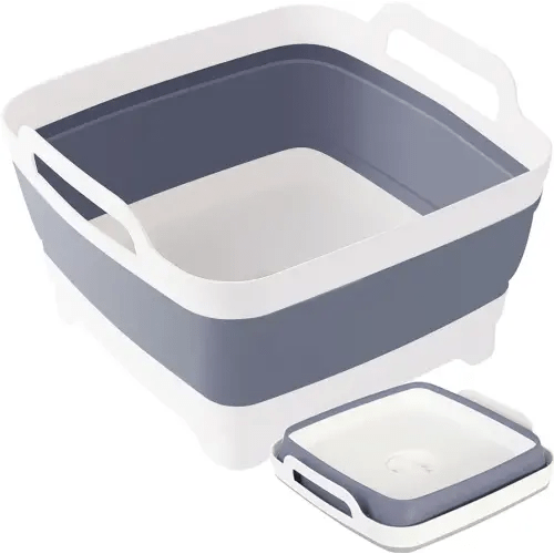 Collapsible Dish Tub 9L-Collapsible Basin Bucket Portable Sink-Outdoor Multiuse Foldable Sink Tub Wash Dish Basin for Kitchen Sink RV Camping