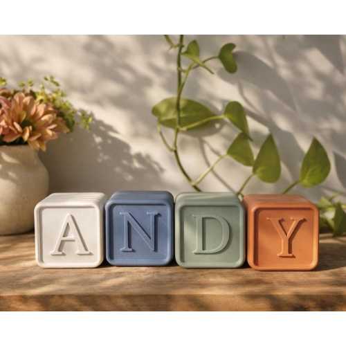 Custom Alphabet Blocks: Montessori Learning, Nursery Decor