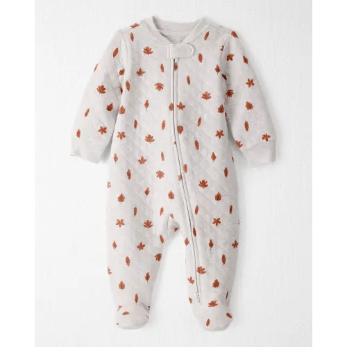 Baby Quilted Sleep & Play Pajamas Made with Organic Cotton in Leaves Print  - Little Planet | Carter's