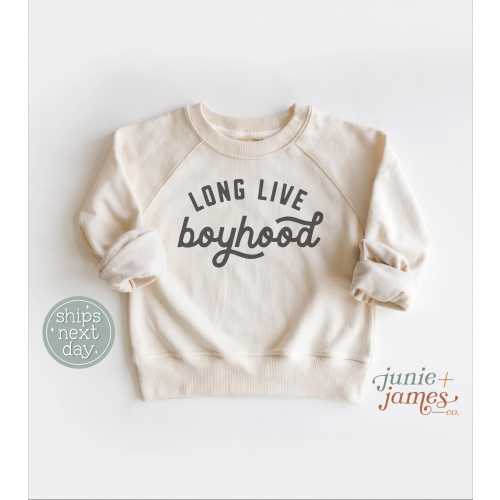 Long Live Boyhood Toddler Sweatshirt - Matching Brothers Toddler Crewneck - Retro Boyhood Pullover
