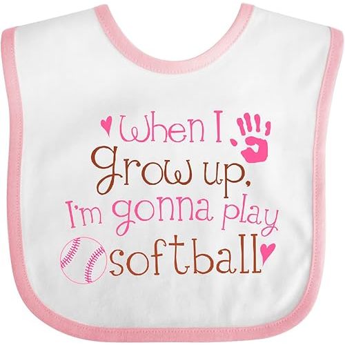 inktastic Future Softball Player Girls Baby Bib