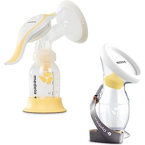 Medela Manual Breast Pump Set - Perfect Pair Bundle, Includes Harmony Manual Breast Pump & Silicone Breastmilk Collector