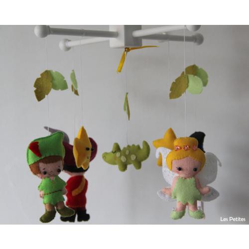Peter Pan Baby Mobile-Captain Hook -Wool Felt Hanging Mobile Nursery Peter Pan Mobile- Kids Playroom decor