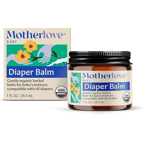Motherlove Diaper Balm (1 oz) Organic Herbal Diaper Rash Cream—Cloth Diaper Safe, Zinc Oxide- & Petroleum-Free—Ideal Diaper Bag Size