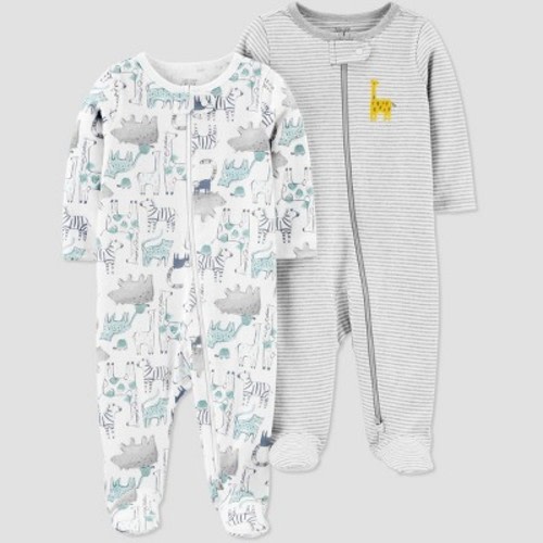 Baby Boys' 2pk Safari Sleep N' Play - Just One You® made by carter's Gray, Size: Newborn