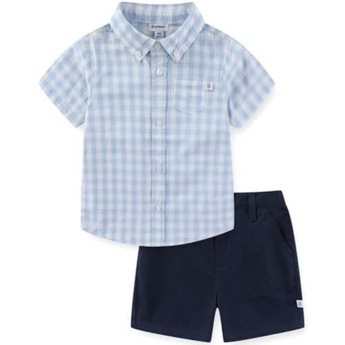 Sperry Baby Boys Woven Button Down Shirt and Short Set for Newborn and Infants