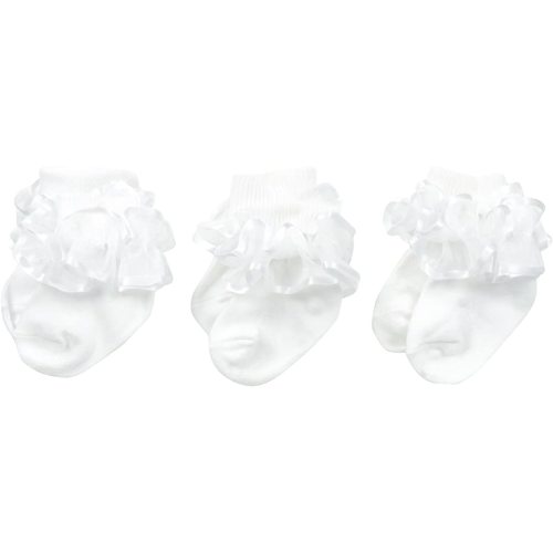 Jefferies Socks Baby Girls' Frilly Lace 3 Pair Pack Socks