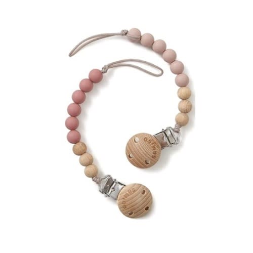 SAMiGO Pacifier Clips for Baby Girls Pacifier Holders Silicone Paci Binky Clips - 2 Pack