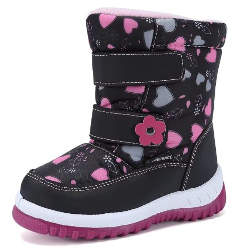 CIOR Winter Snow Boots for Boy and Girl Outdoor Waterproof with Fur Lined(Toddler/Little Kids)