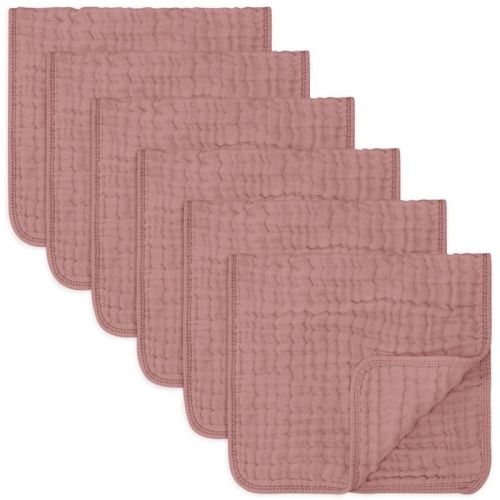 Muslin Burp Cloths Large 100% Cotton by Comfy Cubs, Color: Mauve, Size: pack of 6