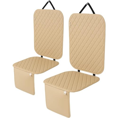 MomnLittle Car Seat Cover 2 Pack Waterproof Non-Slip Car Seat Protector Mat for Child Safety Car Seat (2 Pack Beige)