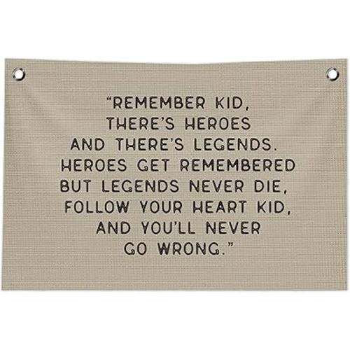 Vintage Baseball Wall Decor for Boys Room, Inspirational Sports Quote Canvas Banner, Retro Baseball Nursery Wall Art & Hanging Flag Pennant for Bedroom, Playroom and Baby Shower Gifts,30x20 Inch