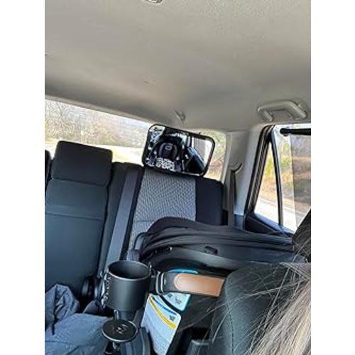 Shynerk Baby Car Mirror, Safety Car Seat Mirror for Rear Facing Infant with Wide Crystal Clear View, Shatterproof, Fully Assembled, Crash Tested and Certified - Black