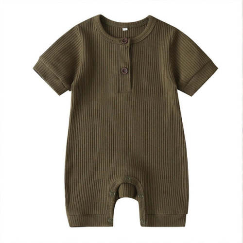 Ribbed shortie romper in olive