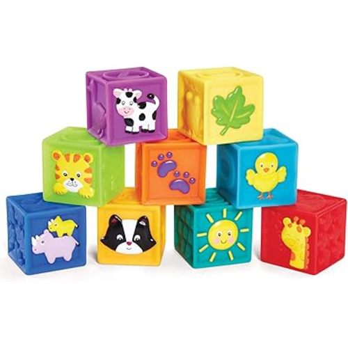 Exfunny Earlyears Squeak 'n Stack Blocks Baby Toy