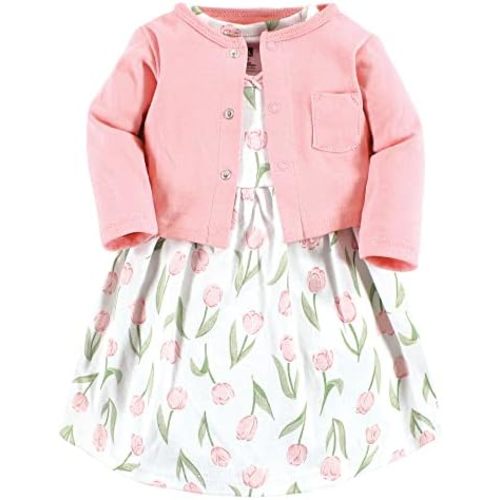 Hudson Baby Baby Girls' Cotton Dress and Cardigan Set